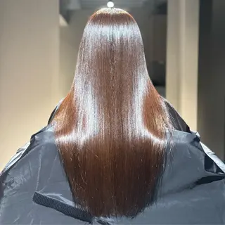 ロング パーマ ブリーチなしカラー I 髪質改善Ⅰたつやのヘアスタイル