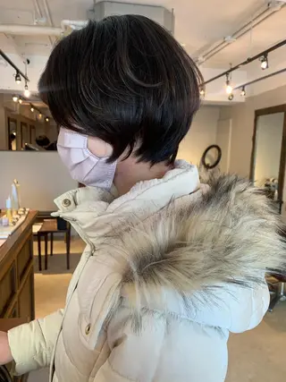 ショート カラー 透明感/オリーブ/ グレージュ/YUKAのヘアスタイル