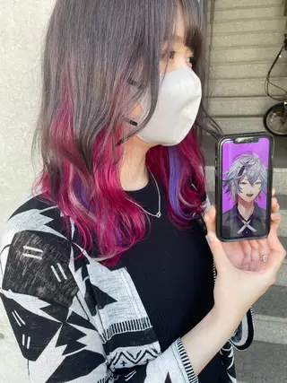 ミディアム カラー インナーカラー🫶 オタク美容師 山本のヘアスタイル