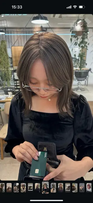 カラー miyu 透明感カラー/パーマのヘアスタイル