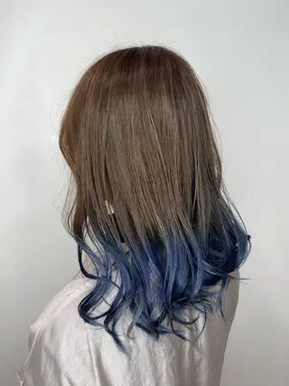 セミロング カラー パーマ ヘアアレンジ メンズ キッズ HairSignature所属・ブリーチ指名神戸 No.1美容師RENのヘアスタイル