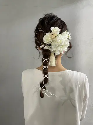 ロング カラー パーマ ヘアアレンジ メンズ キッズ ネイル マツエク・マツパ アイブロウ #tag 稗田綾加のヘアスタイル