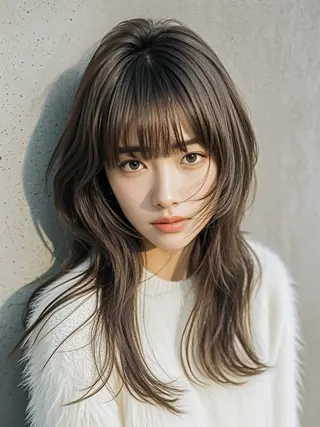 セミロング ウルフカット 811 大阪梅田 ウルフのヘアスタイル