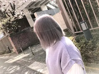 ミディアム カラー 韓国風/小顔レイヤー /艶カラーのヘアスタイル