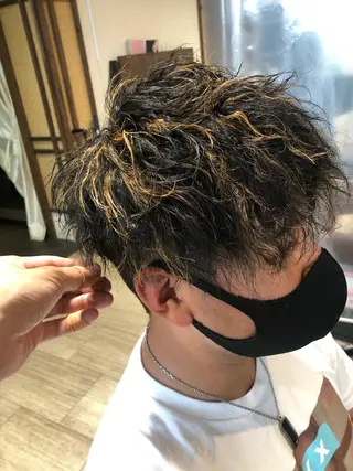 ショート パーマ メンズ パーマ/ハイトーン スパイキー/神田正紀のヘアスタイル