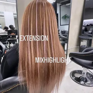 ロング カラー エクステ🩵ブリーチ 韓国ヘア🩵KAEのヘアスタイル