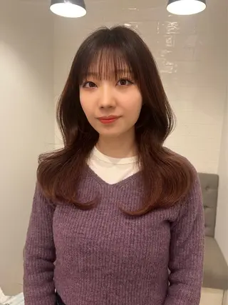 セミロング レイヤーカット/長岡 グレージュ/マユ🎀のヘアスタイル