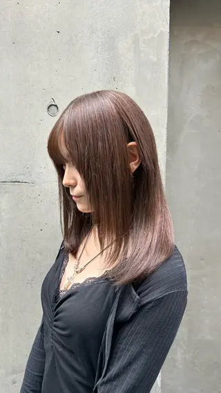 ミディアム グレージュ 透明感 ブリーチなし田島晃汰のヘアスタイル