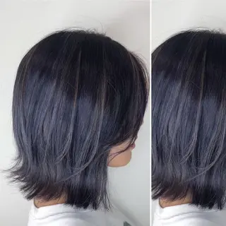 ミディアム カラー JuNブリーチに 縮毛矯正するプロのヘアスタイル