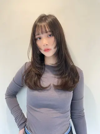 セミロング 透明感🍨レイヤー ヘアセット/miyuのヘアスタイル