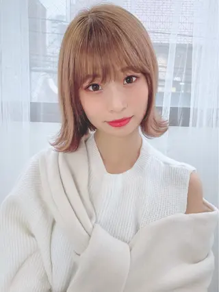 ミディアム カラー パーマ ヘアアレンジ 美髪矯正 Rioのヘアスタイル