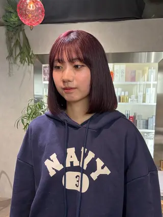 ミディアム カラー 派手髪ハイトーン💛 ネイル💅まりなのヘアスタイル