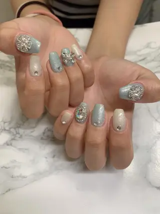 ネイル はな💎ネイル ワンホン、長さ出しのネイルデザイン