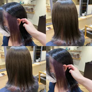 セミロング カラー 艶カラー/韓国顔周り 🎀mamiのヘアスタイル