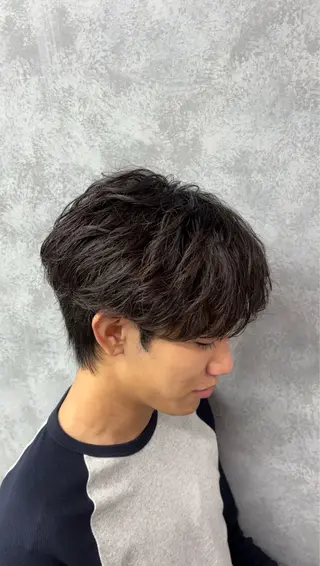 パーマ ヘアアレンジ メンズ シャドウ/ルーズ パーマメンズりつきのヘアスタイル