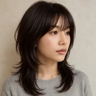 ミディアム 艶カラー/eye 🫧ྀི/栞のヘアスタイル