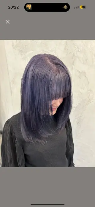 セミロング 博多ブリーチ× 透明感/縮毛矯正のヘアスタイル