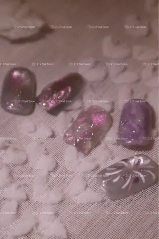 ネイル Shis_🦄shi 韓国風キラキラネイルのネイルデザイン