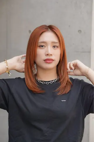 ミディアム カラー 池田識之 髪質改善のヘアスタイル