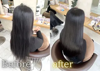 ロング 縮毛矯正💎/ 素髪ストレート🫧のヘアスタイル