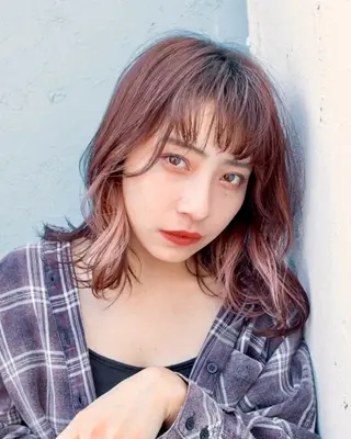 セミロング カラー パーマ 松島祐介【店長／ トップディレクター】のヘアスタイル