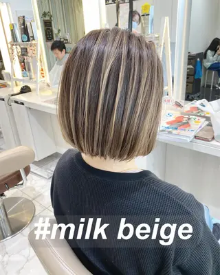 ミディアム カラー 山崎俊輔/髪質改善 /バレイヤージュのヘアスタイル