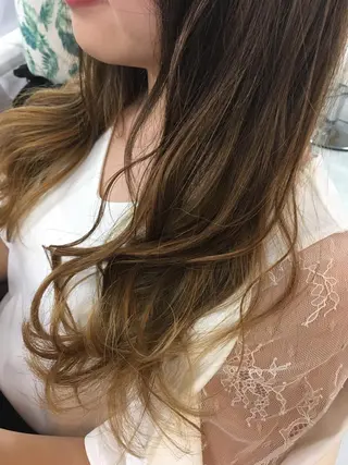 ロング カラー 髪質改善 中川 翔のヘアスタイル