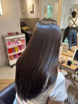 セミロング 銀座/レイヤー /髪質改善/韓国ヘアのヘアスタイル