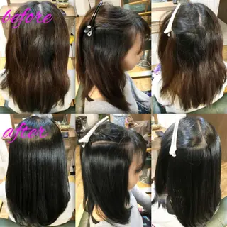 セミロング パーマ ブリーチ縮毛矯正/ デサキ ショウヘイのヘアスタイル