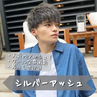 ショート カラー ヘアアレンジ メンズ 外苑前NO.1艶髪 透明感カラーのヘアスタイル