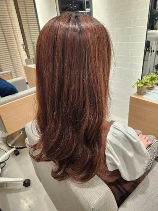 パーマ セミロング 💜艶髪カラー💜 🎶富川美希🎶のヘアスタイル