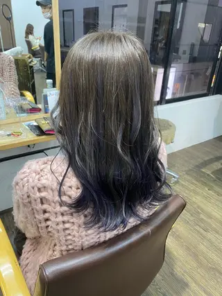 セミロング カラー 🎀艶ブリーチカラー 🎀Fan.🎀秋山のヘアスタイル