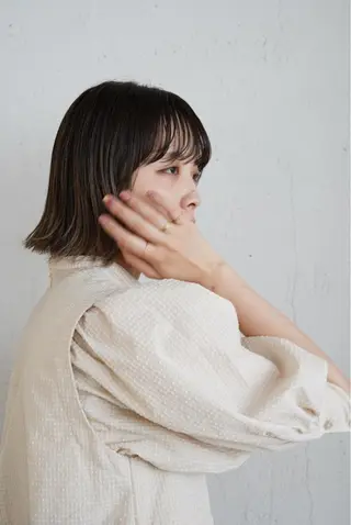ミディアム カラー ヘアアレンジ 🫧透明感カラー/ ボブ/小笠原汐海🪽のヘアスタイル