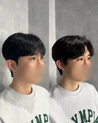 ショート カラー パーマ メンズ 韓国メンズヘア/ ダウンパーマ/歩夢のヘアスタイル