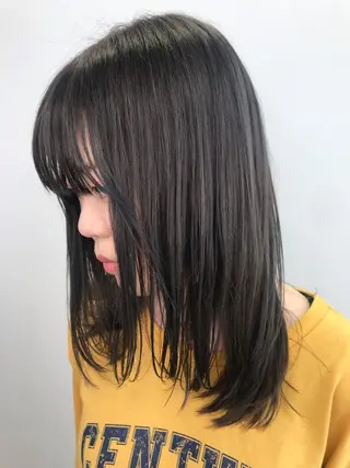 ミディアム カラー EMANONシェアサロン心斎橋店所属・韓国メンズヘア　ミル クティボブ　足立佳代のヘアスタイル