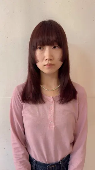 セミロング riko*.+ﾟ 韓国風パーマのヘアスタイル