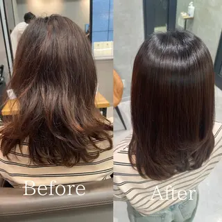 セミロング パーマ charm《銀座》 ヘアセット/縮毛矯正のヘアスタイル