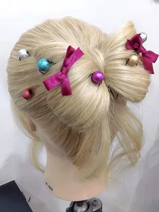 ロング ヘアアレンジ ヘアセット/中洲 Akaneのヘアスタイル