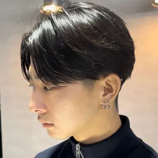 ショート カラー パーマ メンズ センターパート マスターかずまのヘアスタイル