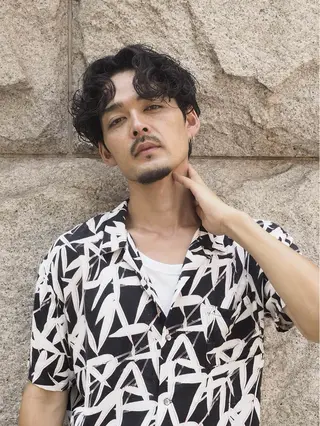 ミディアム パーマ メンズ メンズ特化❤️‍🔥 パーマ職人江口佳乃のヘアスタイル