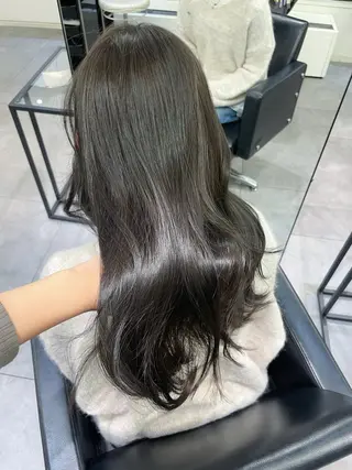 セミロング カラー 艶カラー♡クール トレンドヘア♡アユミのヘアスタイル