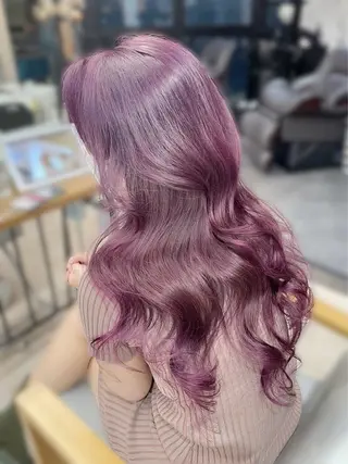 セミロング カラー パーマ ヘアアレンジ メンズ キッズ レイヤー×ハイトーン / mihana🪐のヘアスタイル