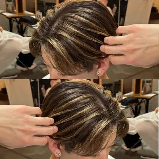 ショート カラー メンズ センターパート職人 店長/TSUBASAのヘアスタイル