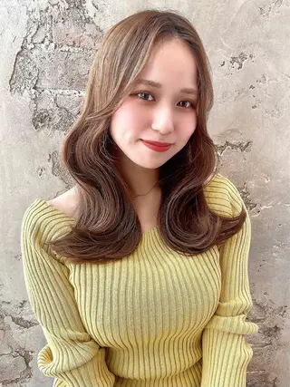 セミロング カラー パーマ ヘアアレンジ Surpass所属・🌈小顔似合わせ SHIHO🌈のヘアスタイル