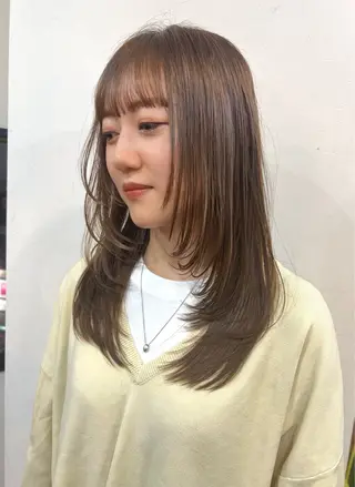 セミロング 韓国ヘア 🎀華澄のヘアスタイル