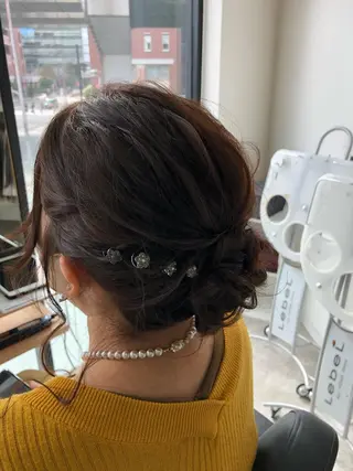 セミロング ヘアアレンジ 下妻 カラーエクステ難波のヘアスタイル