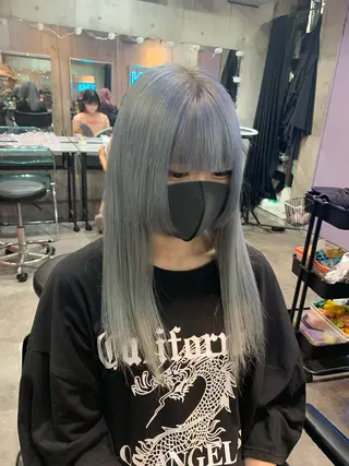 セミロング カラー ハイトーン/メンズ/ ウルフ特化   小松のヘアスタイル