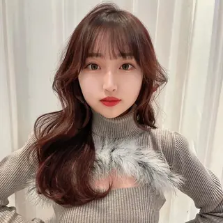 ロング としき/韓国/透明 感カラー/美髪矯正のヘアスタイル