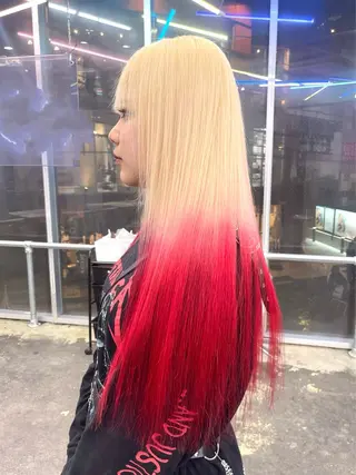 ロング カラー デザインカラーとハイ トーン/HIROKIのヘアスタイル