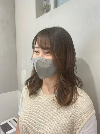 セミロング カラー ナチュラル/韓国💎 haruka 💎のヘアスタイル